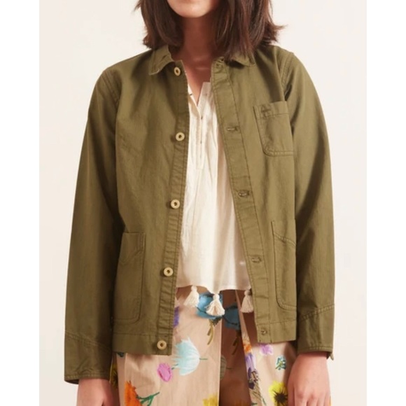 Alex Mill Jackets & Blazers - Alex Mill Herringbone Workers Cotton Army Green Button Jacket